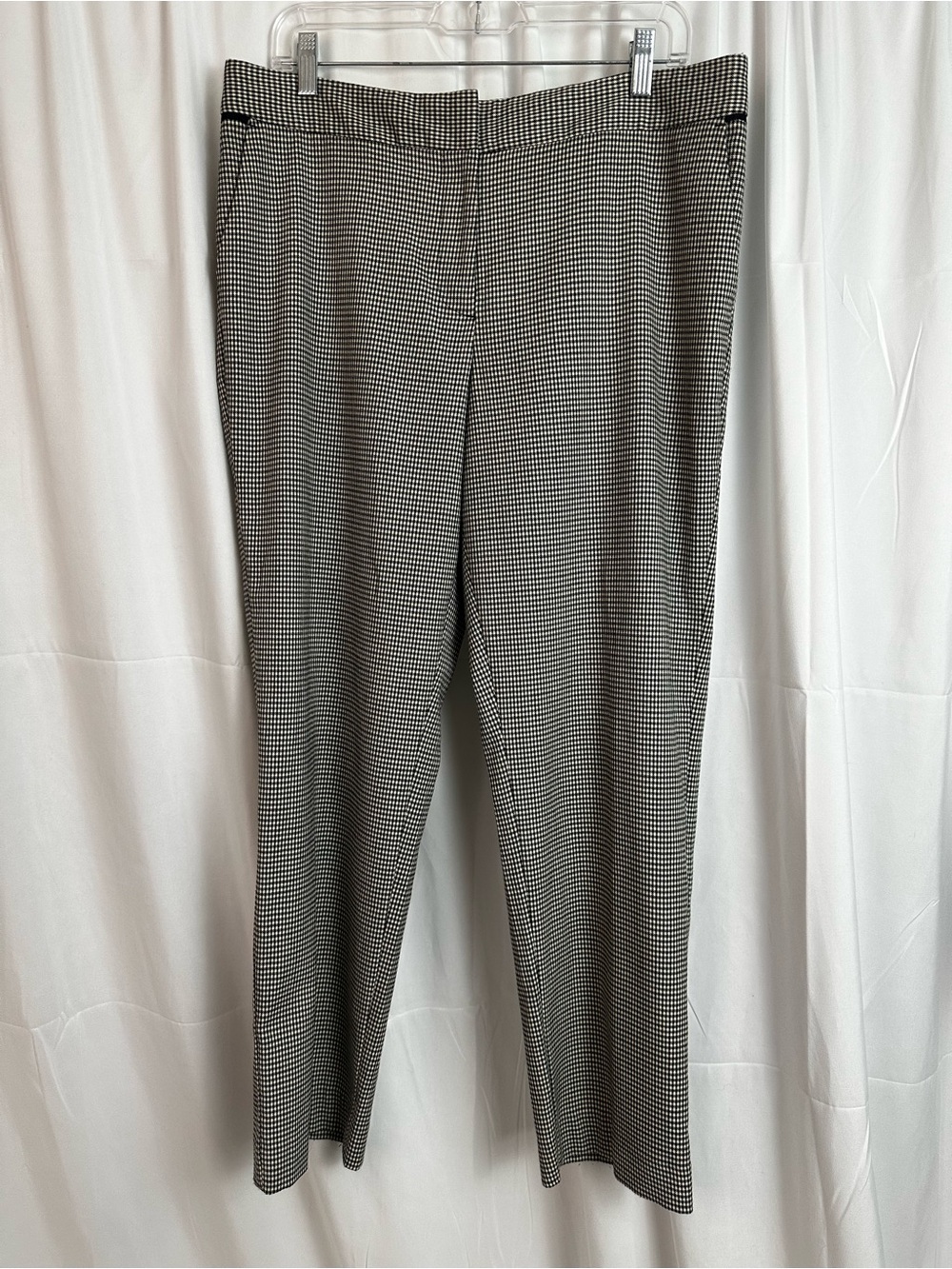 Talbots Women’s Black and White Houndstooth Straight Leg Pants, size 12, EUC